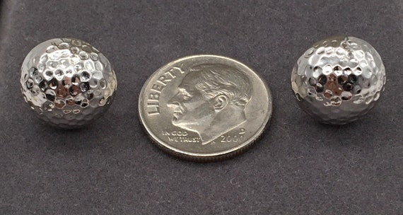 Vintage sterling silver ball stud earrings - image 4