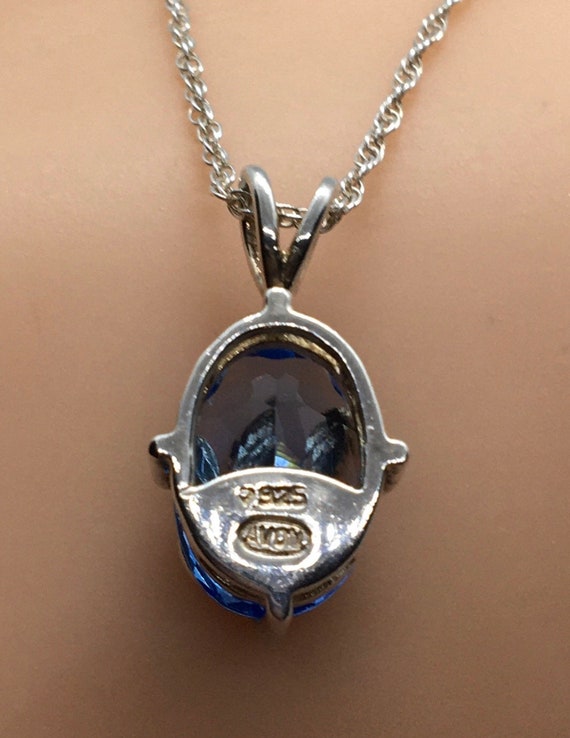 Vintage 925 sterling blue topaz necklace - image 3