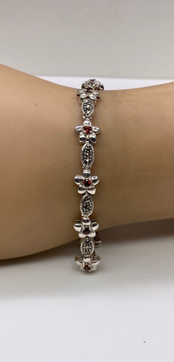 925 ガーネット マーカサイト ブレスレット 【公式通販】