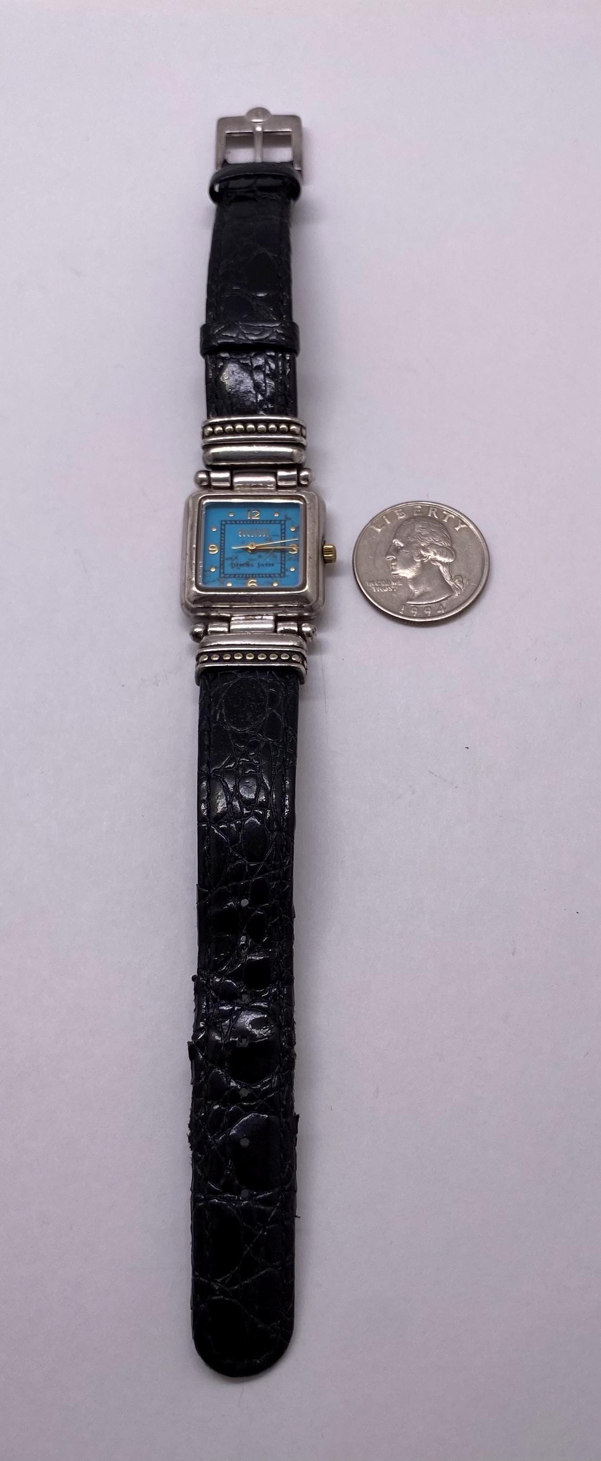 Vintage Ecclissi Sterling Silver Watch With Turquoise Face  display picture 2