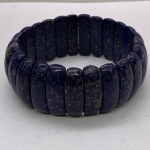 Blue Lapis Lazuli Rounded Stretch Bracelet
