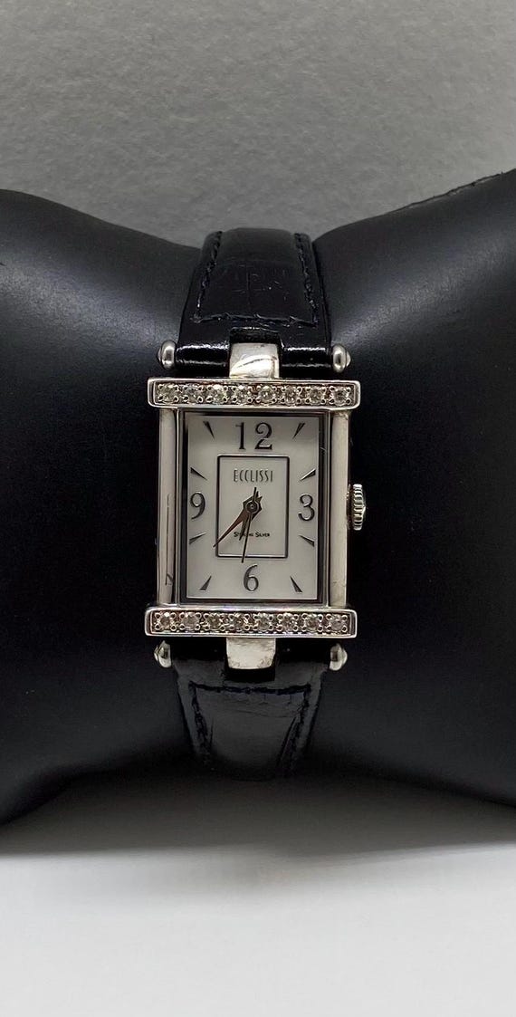 Vintage Ecclissi Sterling Silver MOP & Diamond Classic  display picture 3