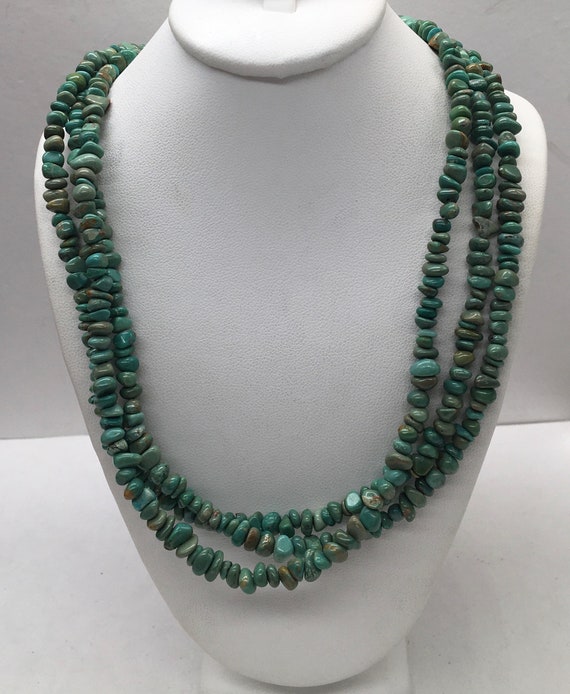 Vintage Carolyn Pollack Green Turquoise Multi Stra