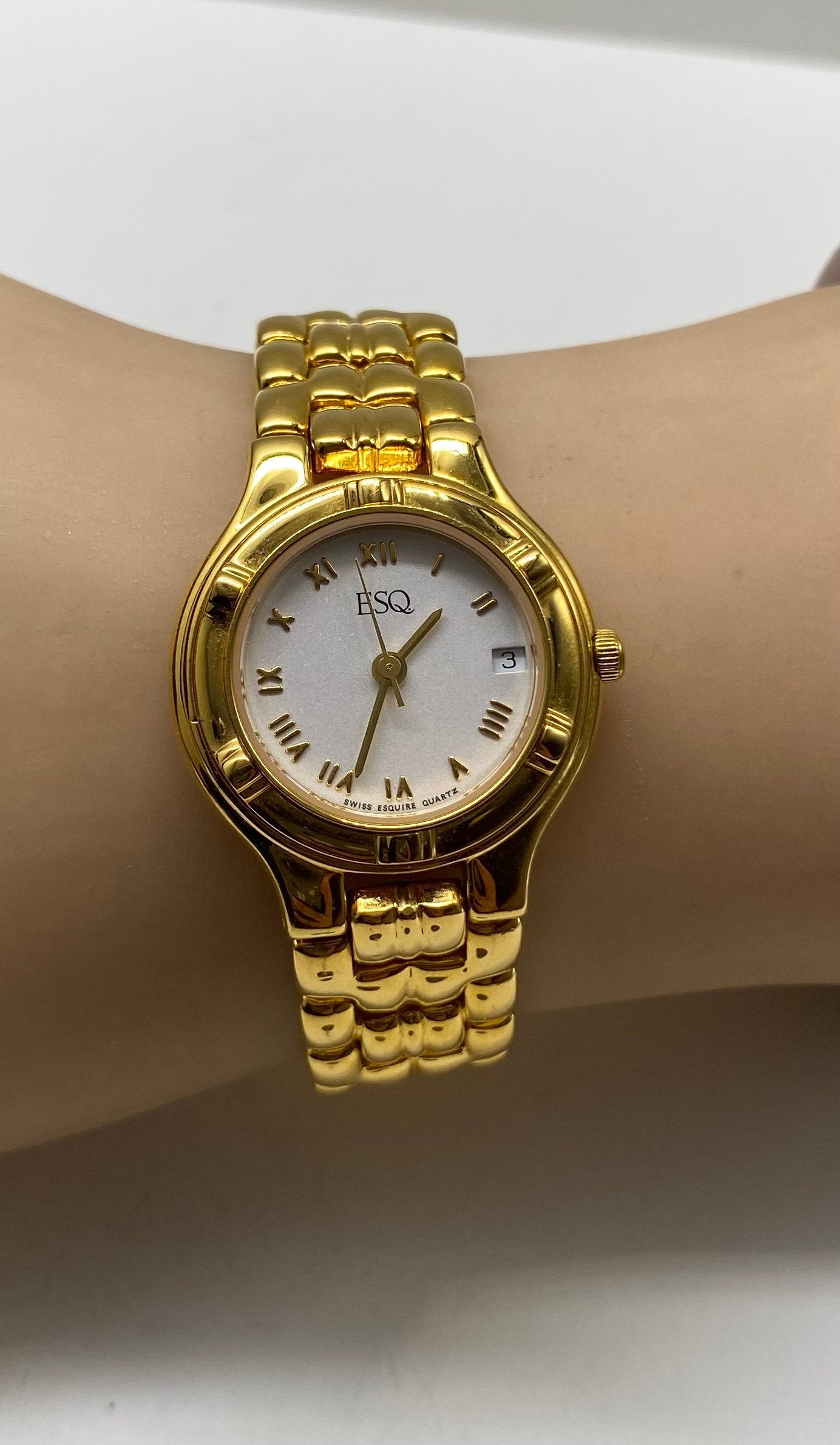 ESQ lady #100791 ESQ Esquire Watch Women 26mm Silver Gold Tone Date Swiss WR  main image 2