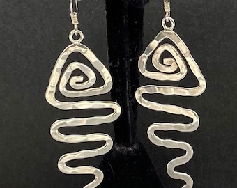 Vintage Sterling Silver Art Deco Earrings