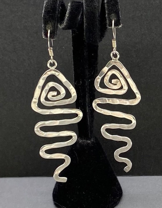 Vintage Sterling Silver Art Deco Earrings