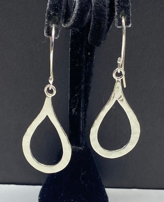 Art Deco Sterling Silver Teardrop Dangle Earrings