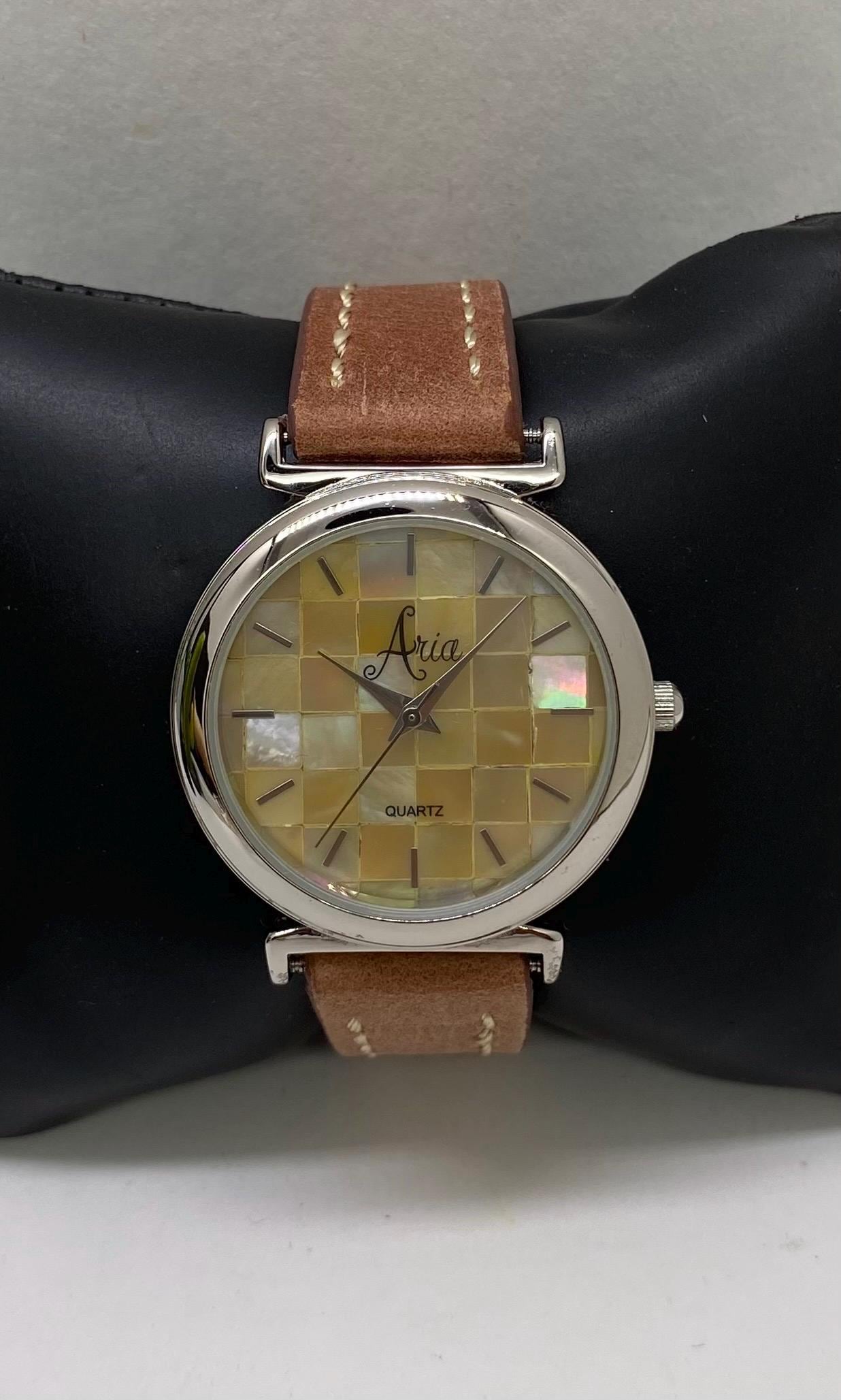 Montre Femme Aria Cadran Nacre Orange, Boîtier Argent Sterling - Occasion