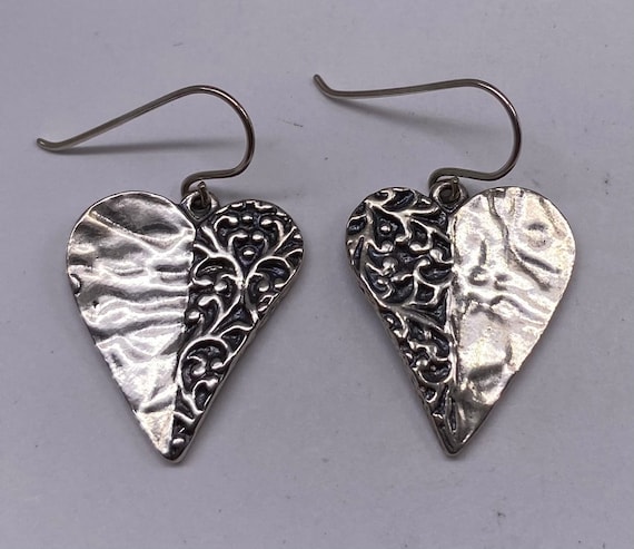 Vintage Shablool Didae Sterling Flower Heart Dang… - image 2