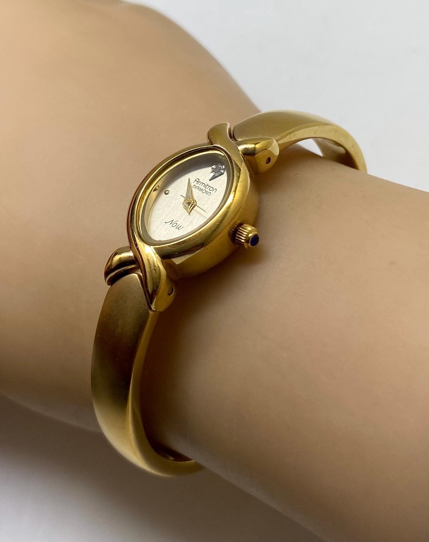 ARMITRON NOW LADIES WRISTWATCH WITH DIAMOND CHIPS CA 00609 Armitron Now Gold Plated Diamond Women main image 4