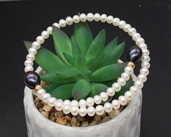 Vintage Genuine Pearl Bracelet Wrapped Around Byp… - image 1