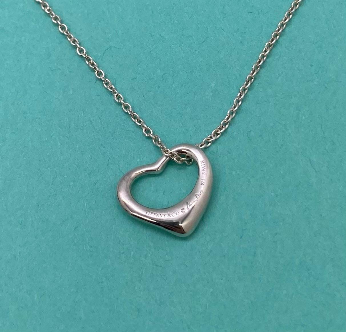 Tiffany & Co. Elsa Peretti 925 Sterling Silver Open Heart Pendant