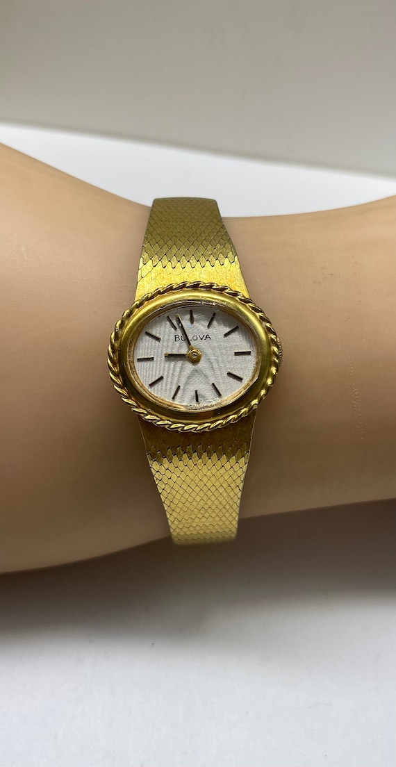 Vintage Gold Plated Bulova Ladies Watch - image 2