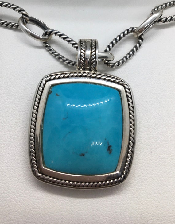 Sterling Silver Large Turquoise Pendants Sterling Silver Large Turquoise Pendants