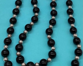 Tiffany & Co 925 Sterling Silver Ball Bead Black Onyx Bead