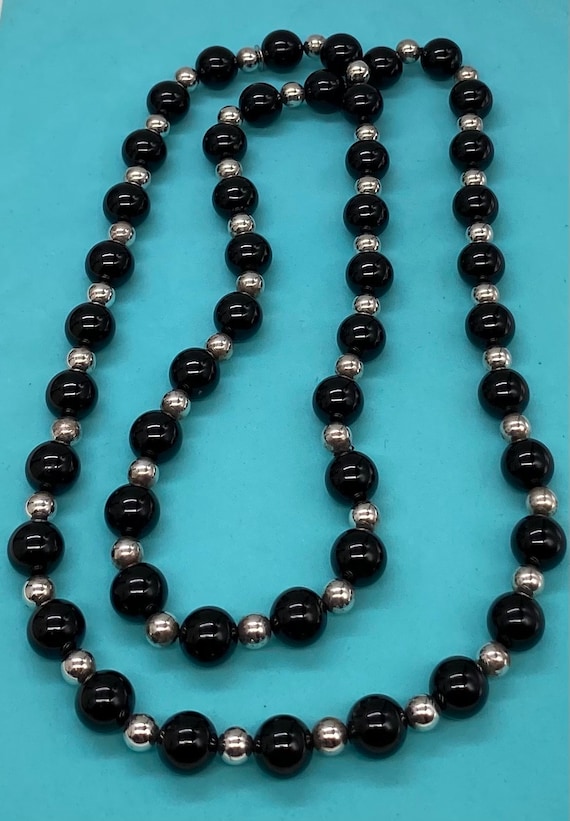 Tiffany & Co 925 Sterling Silver Ball Bead Black Onyx Bead