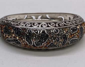 Vintage Brighton Silber & Multi Color Crystal klobige Armband