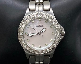 Fossil Classic Watch Women's Diamond Dial Stainless Steel Watch