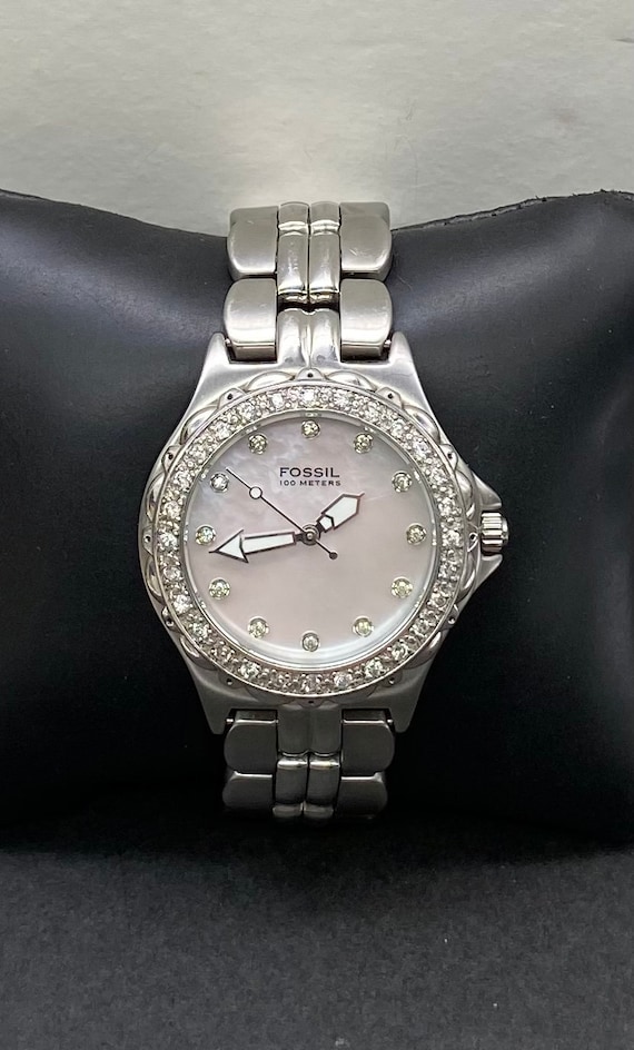 Fossil Classic Watch Women's Diamond Dial Stainle… - image 1