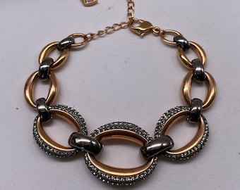 Pulsera de Cristal Swarovski Tono Oro Rosa