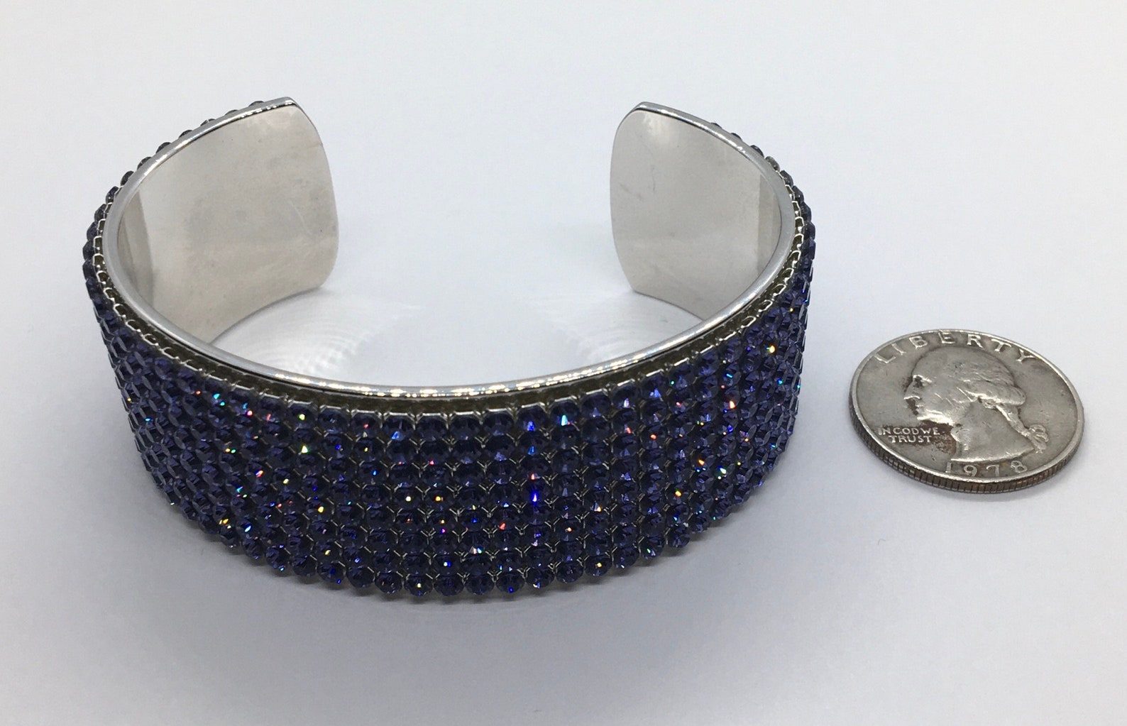 Swarovski purple crystal cuff bracelet Etsy