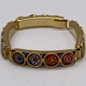 Antikes Mikro-Mosaik-Italien-Goldton-Armband