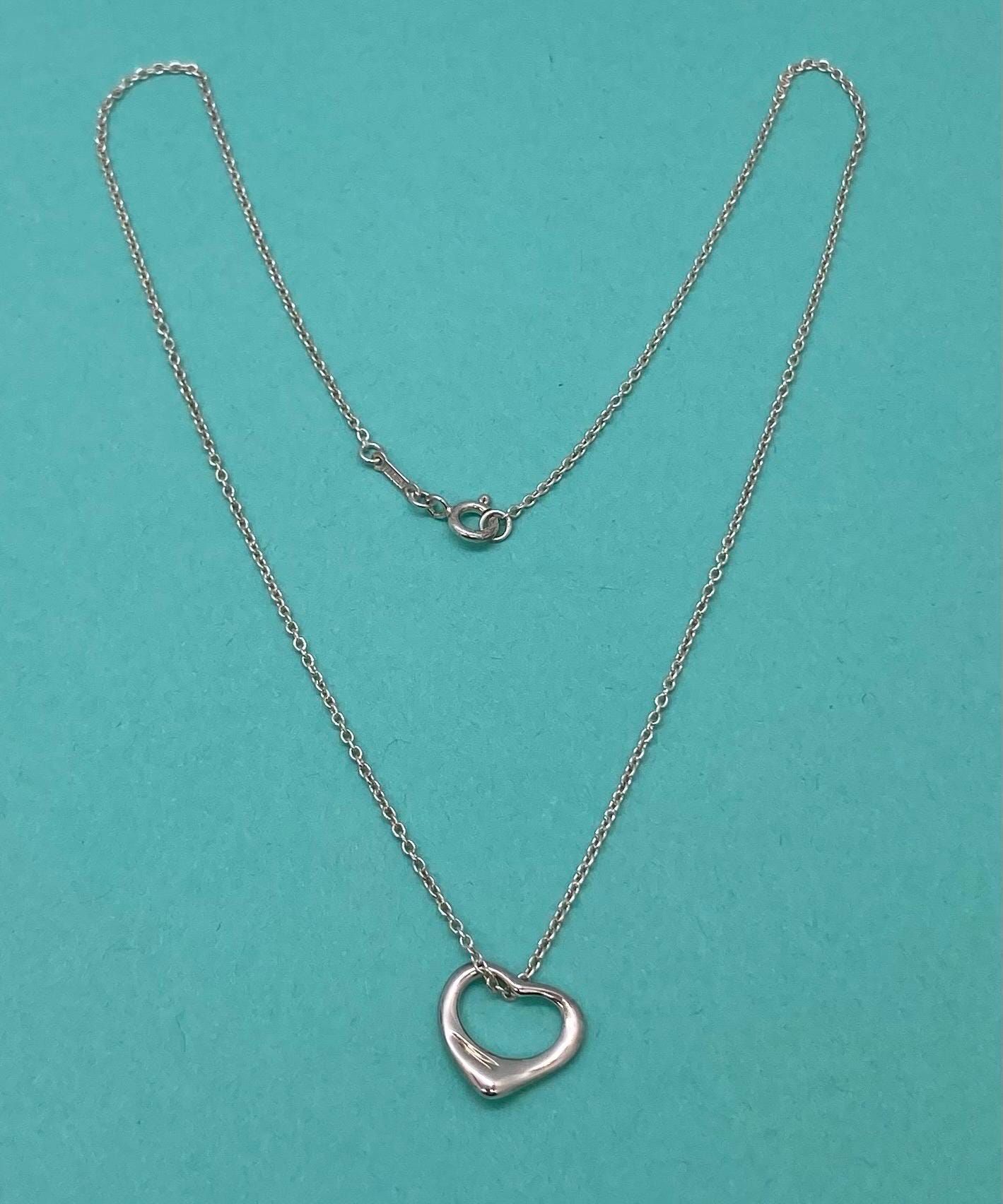 Tiffany & Co. Elsa Peretti 925 Sterling Silver Open Heart Pendant