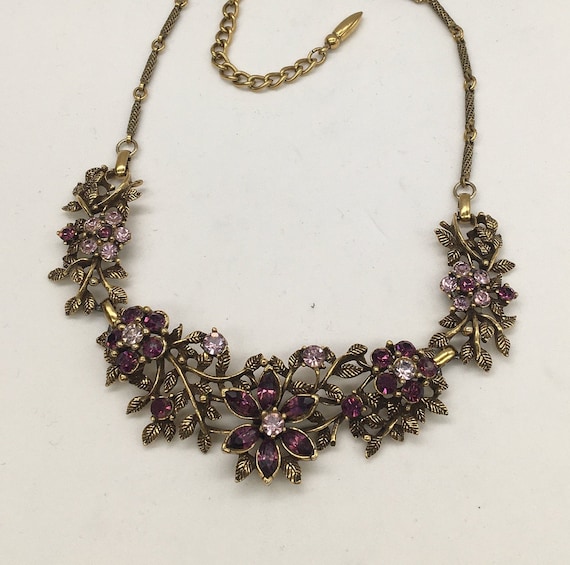 Vintage coro necklace purple - Gem