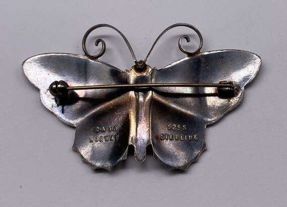 David Andersen Sterling Enameled Large Butterfly … - image 4