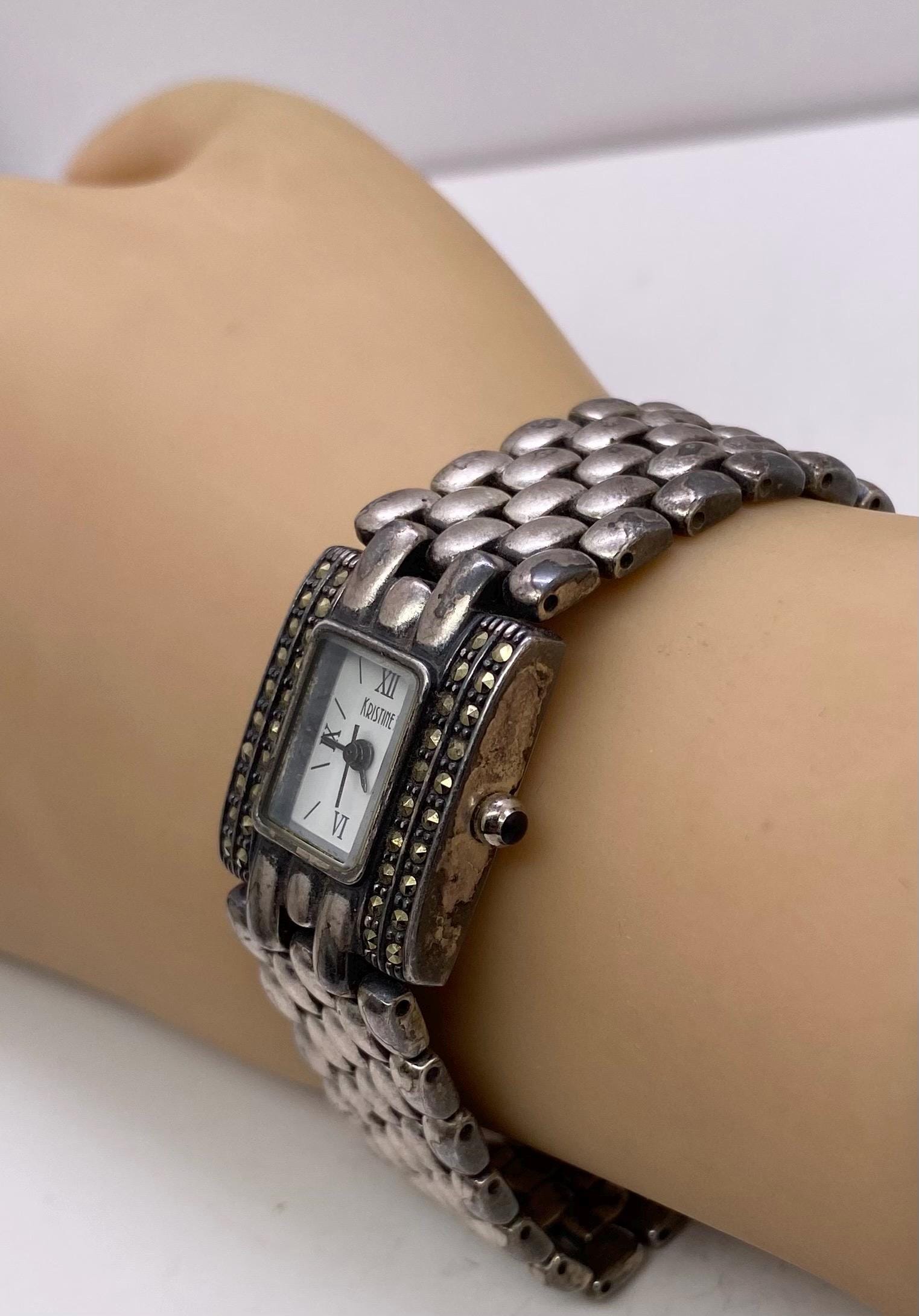 Art deco Hematite  ornate silver tone, Kristine Ladies watch watch il_fullxfull.6396377512_stv6.jpg main image 2