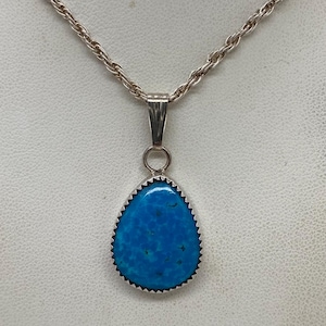 Vintage Signed JB Native Southwest Jewelry Sterling Silver Turquoise Necklace