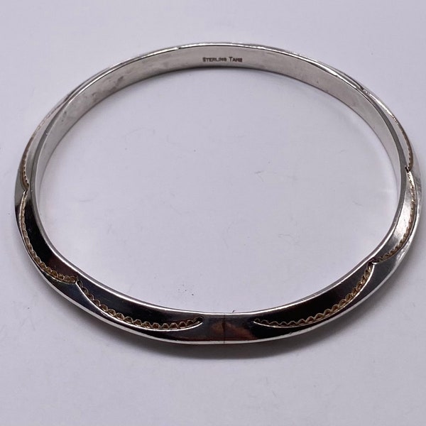 Vintage Navajo Tahe Sterling Silver Bracelet