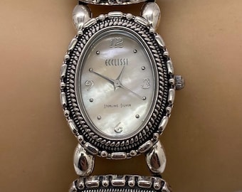 Eclissi sterling silver watch Turquoise and Amber Stone Link Bracelet An Ecclissi Watch with southwestern styling! Sterling silver  main image 2