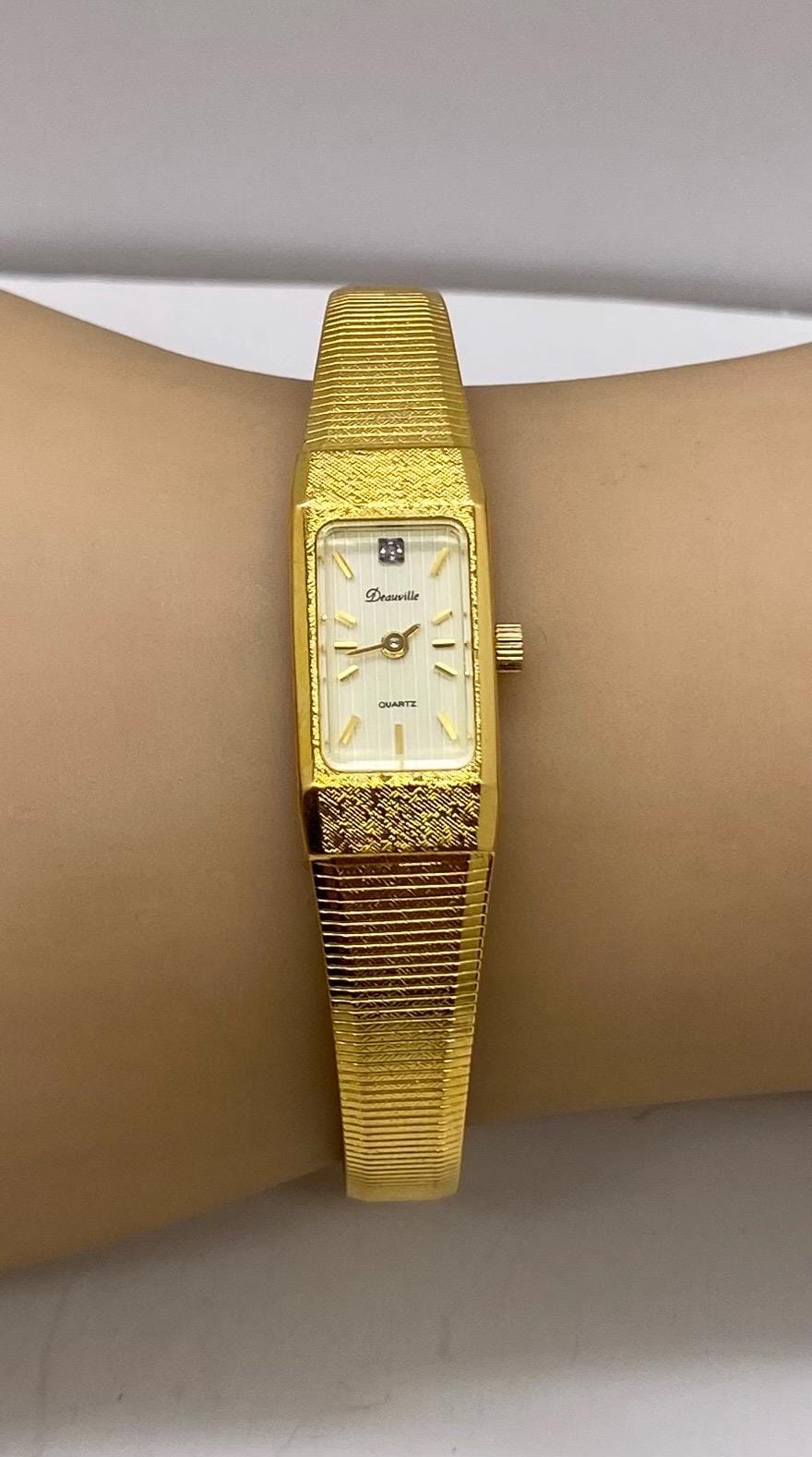 Deauville Women\'s Gold Tone Diamond Accented Watch Vintage Classic Deauville Diamond Gold Plated Women main image 3