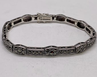 925スターリングシルバー製マーカサイトブレスレット ヴィンテージ