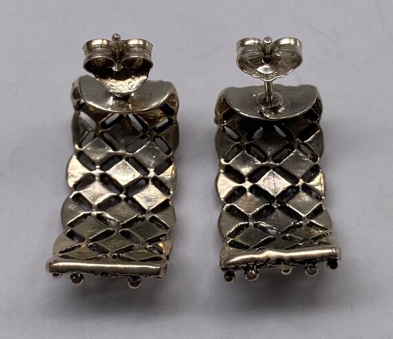 Vintage Art Deco Sterling Silver Marcasite Earrin… - image 3