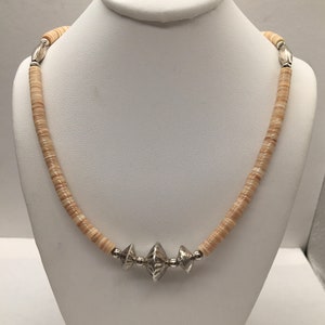 Vintage Southwest Sterling Silver Bead & Heishi Necklace