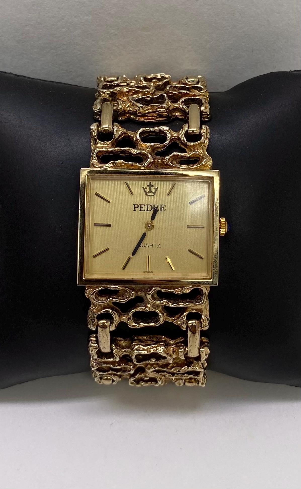 Vintage Pedre Art Deco Gold Plated Nugget Bracelet Watch - Etsy Canada