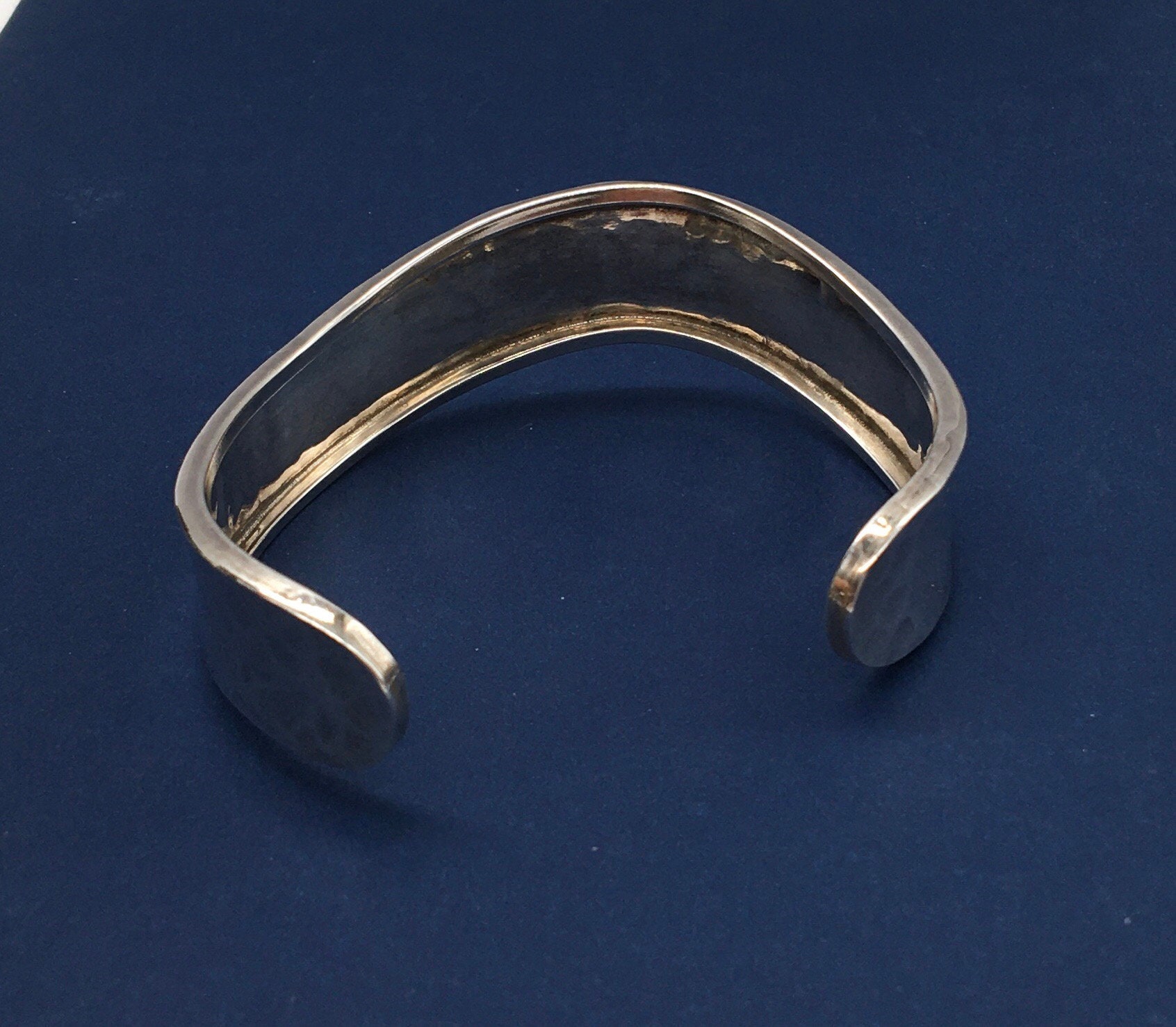 Vintage Sterling Hammered Wavy Cuff Bracelet - Etsy Canada