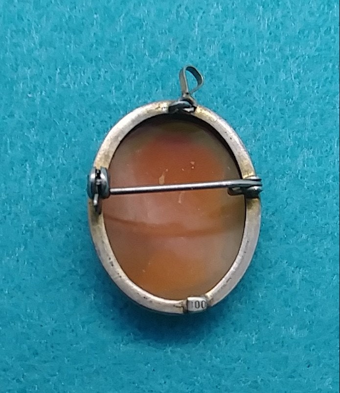 Antique Victorian Jewelry 800 Silver Cameo Shell Pendant Brooch Pin - Etsy