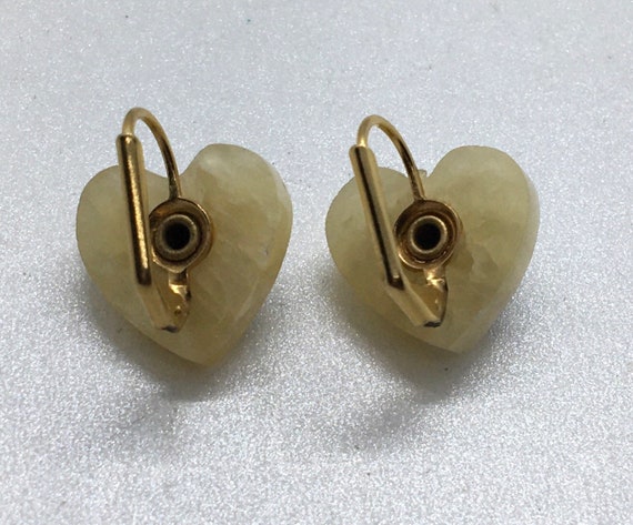 Heart shape quartz stone flower turquoise earring… - image 3