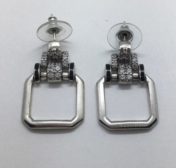 Sterling Silver 925 CZ Curved Square Dangle Earring Pendant Charm Bead – 1 Piece
