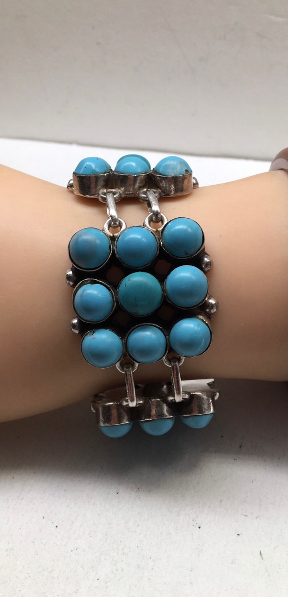 Chunky Silver Turquoise Chain Belt