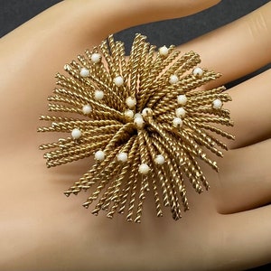 Vintage Gold Tone Starburst Rope Textured Abstract Dome Brooch - Etsy