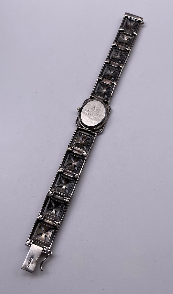Vintage Sterling silver marcasite Art Deco ladies cocktail watch NEW BATTERY Vintage Sterling silver marcasite Art Deco ladies cocktail  main image 4