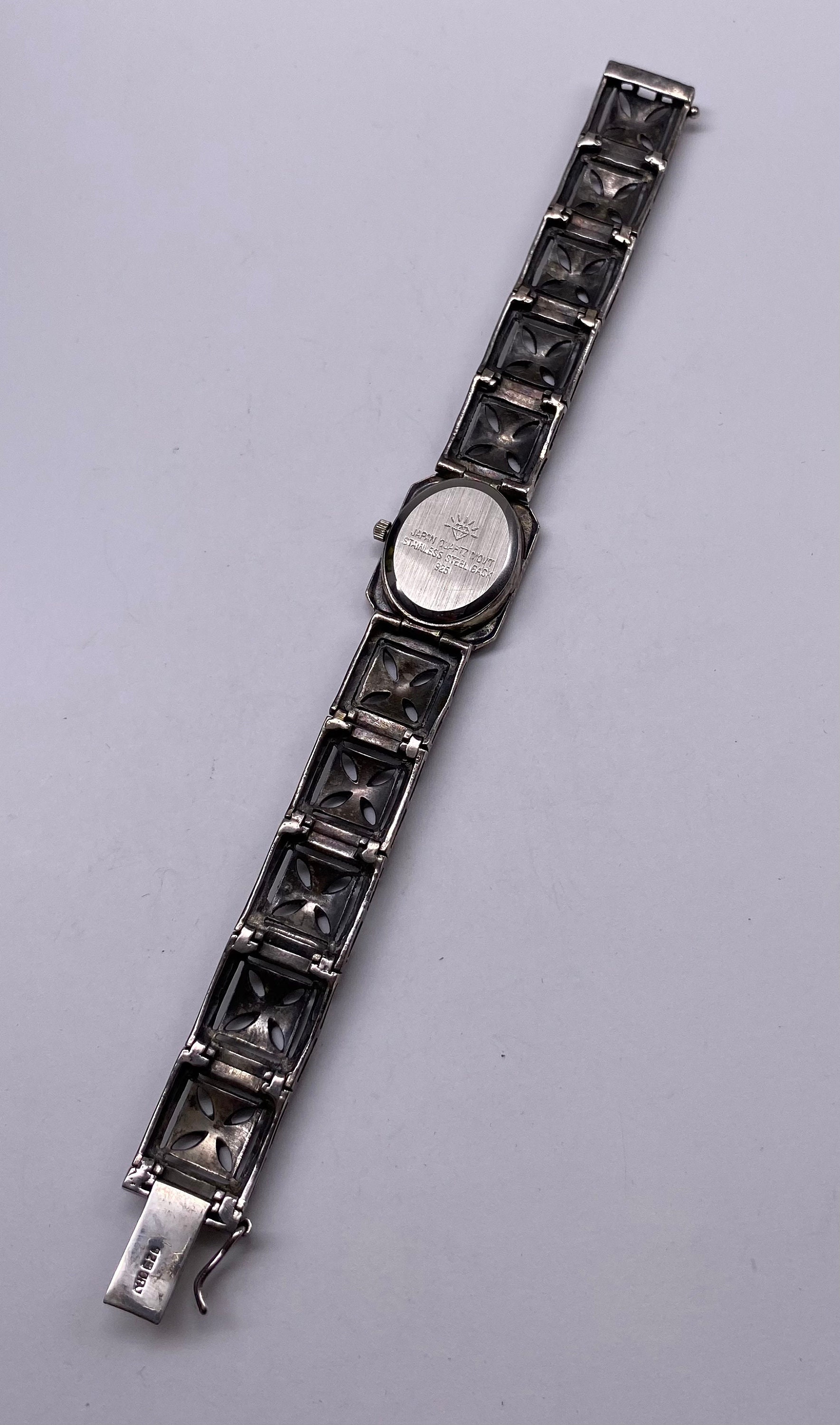 Unique-RARE-Stunning Vintage Art Deco Sterling Silver & Marcasite Watch Vintage Art Deco Sterling Watch With Marcasite Classic  main image 4