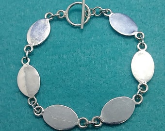 Vintage Sterling Silver Mexico Toggle Links Bracelet