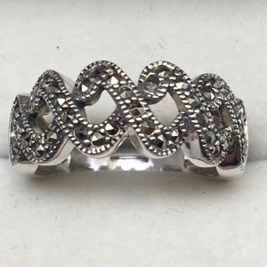 Judith Jack Sterling Silber Markasit Eternity Ring