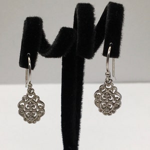 Vintage sterling silver cubic zirconia dangle earrings