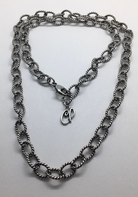 Carolyn Pollack Sterling rope chain chunky necklac